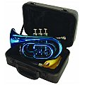 Dimavery TP-300 Bb Pocket Trumpet, blue, trąbka 2/4