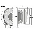 MONACOR FTX-0617 2-drożny, koaksjalny głośnik PA, 150W RMS 8Ω 4/5