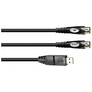 Omnitronic Cable UM-50 USB-MIDI adapter 5 meter 1/2