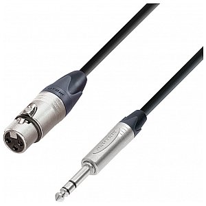Adam Hall 5 Star - Kabel do mikrofonu Neutrik XLR żeński / 6.3 mm Jack stereo 0.5 m przewód mikrofonowy 1/2