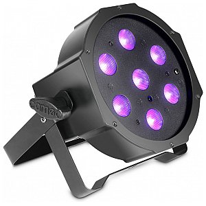 Cameo Light FLAT PAR CAN 1 UVIR - 7 x 3 W High Power FLAT LED UV PAR Light In Black Housing, reflektor PAR LED UV 1/5