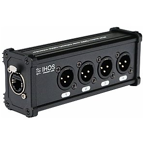 IHOS INET4-M Przedłużacz 4CH przez sieć, kabel CAT5E do audio, sygnału cyfrowego AES/EBU, DMX, żeński RJ45, 4 x męski XLR. 1/4