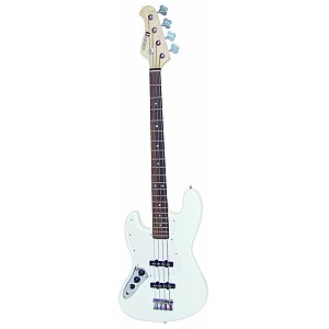 Dimavery JB-302 E-Bass LH, white, gitara basowa leworęczna 1/3
