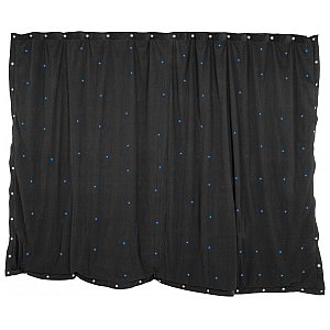 QTX 1 x 2m Black Star Cloth with 36 Blue LEDs, kurtyna LED 1/4