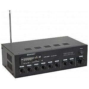 OMNITRONIC CPE-40P PA Wzmacniacz miksujący 40W 100V / 4-16ohm z MP3, FM, BT 1/5