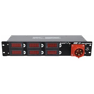EUROLITE SBM-16 Power Distributor Rozdzielnia 16A do szaf rack z analizatorem napięcia i prąd 1/5