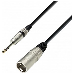 Adam Hall 3 Star Przewód, kabel mikrofonowy XLR męski / 6.3 mm Jack stereo 1 m 1/2