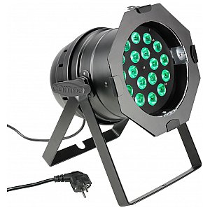 Cameo Light PAR 64 CAN - 18 x 8W QUAD Colour LED PAR Can RGBW in black housing, reflektor sceniczny LED 1/4