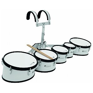 Dimavery MT-530 Marching Drum Set, white, zestów bębnów marszowych 1/4
