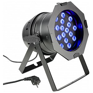 Cameo Light PAR 64 CAN - 18 x 3 W TRI Colour LED PAR Can RGB in black housing, reflektor sceniczny LED 1/5