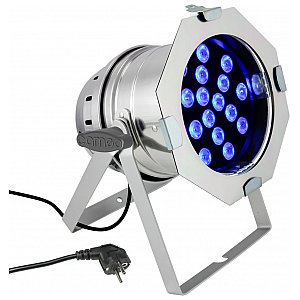 Cameo Light PAR 64 CAN - 18 x 3 W TRI Colour LED PAR Can RGB in polished housing, reflektor sceniczny LED 1/5