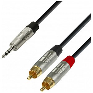 Adam Hall Cables 4 Star Series - Audio Cable REAN 3.5 mm Jack stereo / 2 x RCA męski 0.9 m przewód audio 1/2