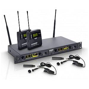 LD Systems WIN 42 BPW 2 - Wireless Microphone System with 2x Belt Pack and 2x Brass Instrument Microphone 1/4