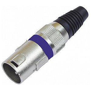 Omnitronic XLR-plug short, blue, 3-pin, metal /10pcs 1/2