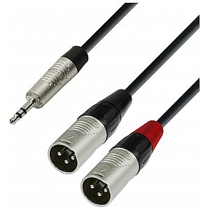 Adam Hall Cables 4 Star Series - Audio Cable REAN 3.5 mm Jack stereo / 2 x XLR męski 1.8 m przewód audio 1/2