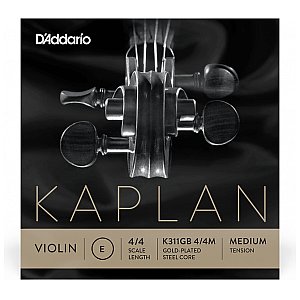 D'Addario Kaplan Gold-Plated Ball End Pojedyncza struna do skrzypiec E String, 4/4 Medium Tension 1/1