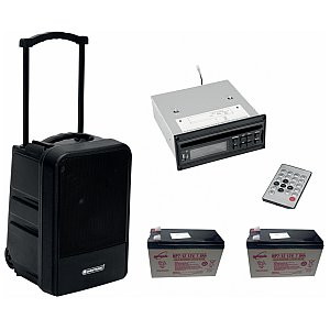 OMNITRONIC Set MOM-10BT4 Modular wireless PA system + CD Player with USB&SD + 2x Battery, Nagłośnienie mobilne 1/1