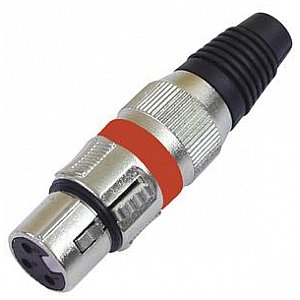 Omnitronic XLR-socket short,red,3-pin, metal/10 pcs 1/2