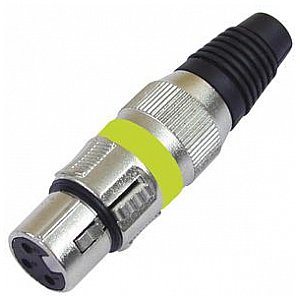 Omnitronic XLR-socket short,yellow,3-pin,metal/10 pc 1/2