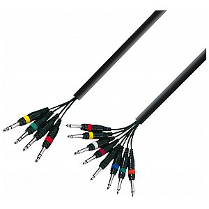 Adam Hall K3 L8 VP0 300 - Multicore Cable 4 x 6.3 mm Jack stereo to 8 x 6.3 mm Jack mono 3 m przewód multicore 1/1