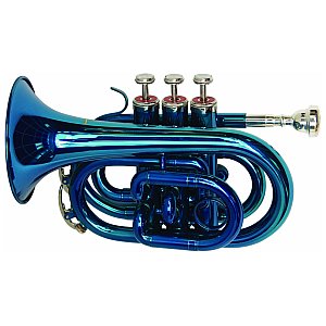 Dimavery TP-300 Bb Pocket Trumpet, blue, trąbka 1/4