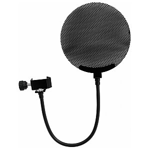 Omnitronic Microphone pop filter metal, black 1/4