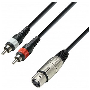 Adam Hall K3 YFCC 0600 - Audio Cable XLR Female to 2 x RCA Male, 6 m 1/1