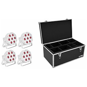 EUROLITE Reflektory sceniczne Set 4x LED SLS-7 HCL Floor white + Case 1/1