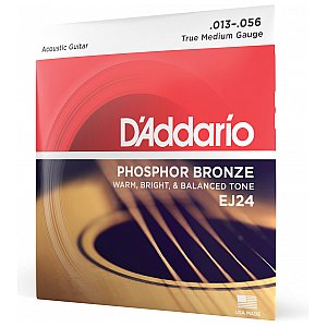 D'Addario EJ24 Phosphor Bronze Struny do gitary akustycznej, True Medium, 13-56 1/4