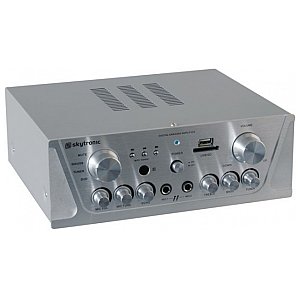 Skytronic Wzmacniacz karaoke FM / USB / SD / Rem (srebrny) 1/3