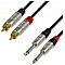 Adam Hall Cables 4 Star Series - Audio Cable REAN 2 x RCA męski / 2 x 6.3 mm Jack mono 0.6 m przewód audio