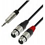 Adam Hall Cables 4 Star Series - Audio Cable REAN 3.5 mm Jack stereo / 2 x XLR żeński 1.8 m przewód audio