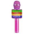 MAX Mikrofon karaoke z głośnikami BT MP3 efekt LED różowy 2/7