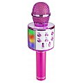 MAX Mikrofon karaoke z głośnikami BT MP3 efekt LED różowy 3/7