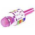 MAX Mikrofon karaoke z głośnikami BT MP3 efekt LED różowy 4/7