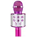 MAX Mikrofon karaoke z głośnikami BT MP3 efekt LED różowy 5/7