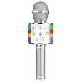 MAX Mikrofon karaoke z głośnikami BT MP3 efekt LED srebrny 2/7