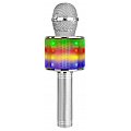 MAX Mikrofon karaoke z głośnikami BT MP3 efekt LED srebrny 3/7