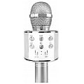 MAX Mikrofon karaoke z głośnikami BT MP3 efekt LED srebrny 4/7