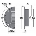 MONACOR AIRMT-85 Głośnik wysokotonowy Air Motion Transformer, 20W RMS 4Ω 3/3