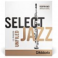 D'Addario Select Jazz Unfiled Stroiki do Saksofonów Sopranowych, Strength 3 Hard, 10-szt. 2/3