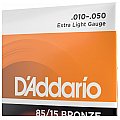 D'Addario EZ900 85/15 Bronze Struny do gitary akustycznej, Extra Light, 10-50 4/4