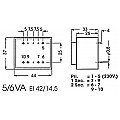 TRANSFORMATOR ZALEWANY 5VA 1 x 6V / 1 x 0.833A 2/3
