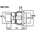 MONACOR MS-131/RT Przełącznik chwilowy, czerwony 2/2