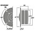 MONACOR DT-352NF Kopułkowy głośnik wysokotonowy HiFi, 80W RMS 8Ω 2/3