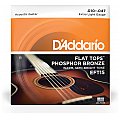 D'Addario EFT15 Flat Tops Phosphor Bronze Struny do gitary akustycznej, Extra Light, 10-47 2/4
