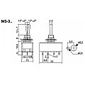 MONACOR MS-321 Precyzyjny przełącznik dźwigniowy, 2 x ON/ON 2/2