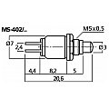 MONACOR MS-402/RT Miniaturowy przycisk monostabilny, czerwony 2/2