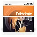 D'Addario EJ10 Bronze Struny do gitary akustycznej, Extra Light, 10-47 2/4