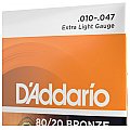 D'Addario EJ10 Bronze Struny do gitary akustycznej, Extra Light, 10-47 4/4
